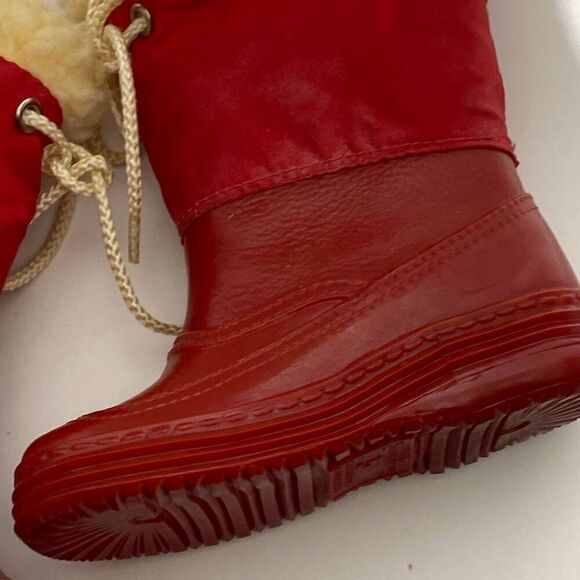 Stride Rite Kids Red Cream Waterproof Faux Fur Winter Boots Size 5 Toddler - Picture 6 of 7